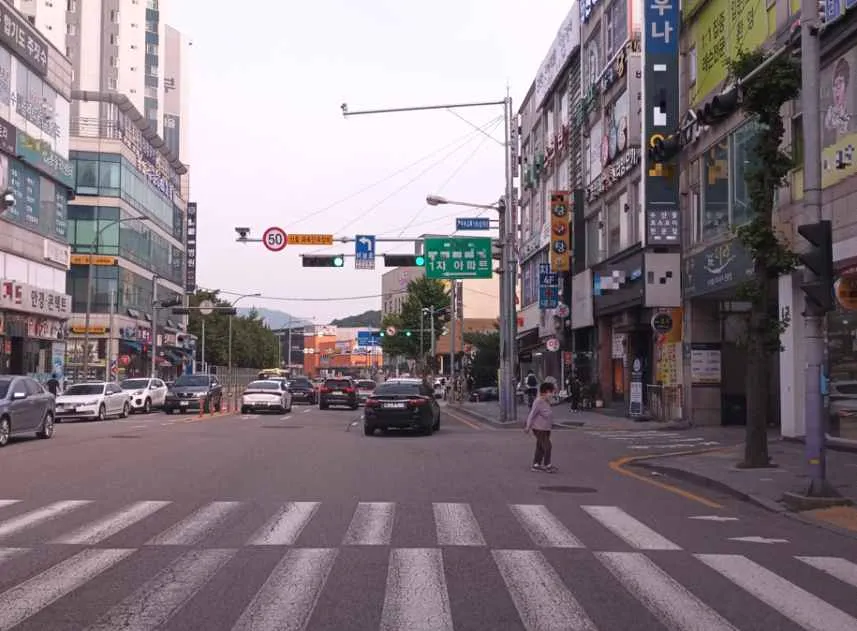 Q721 문제 이미지: 다음 상황에서 가장 안전한 운전방법 2가지는?
