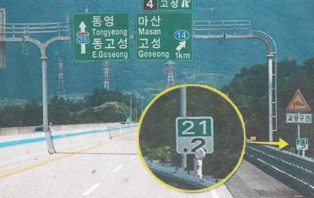 Q961 문제 이미지: 다음과 같은 기점 표지판의 의미는?